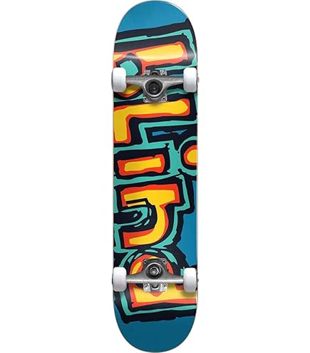Blind Logo Glitch FP Complete KIDSスケボー Blind Logo Glitch Youth First Push 7.25 White Skateboard